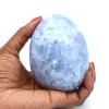 Blue calcite mineral egg - 0