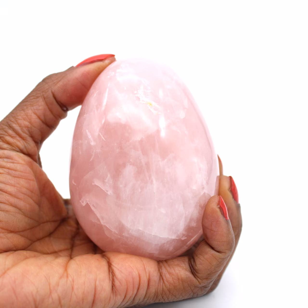Rose quartz mineral egg