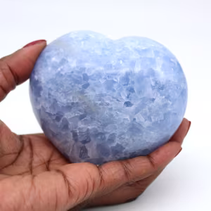 Blue calcite heart