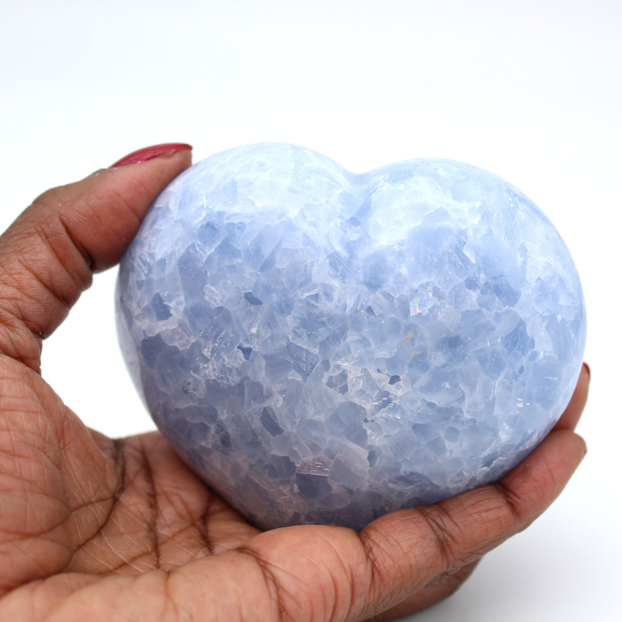 Blue calcite heart