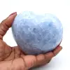 Blue calcite heart - 0