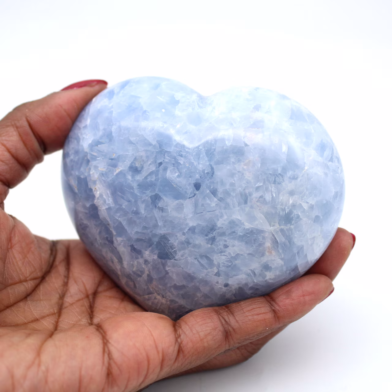 Blue calcite heart
