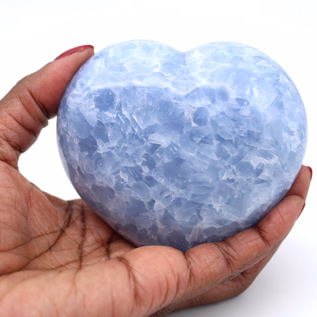 Blue calcite heart