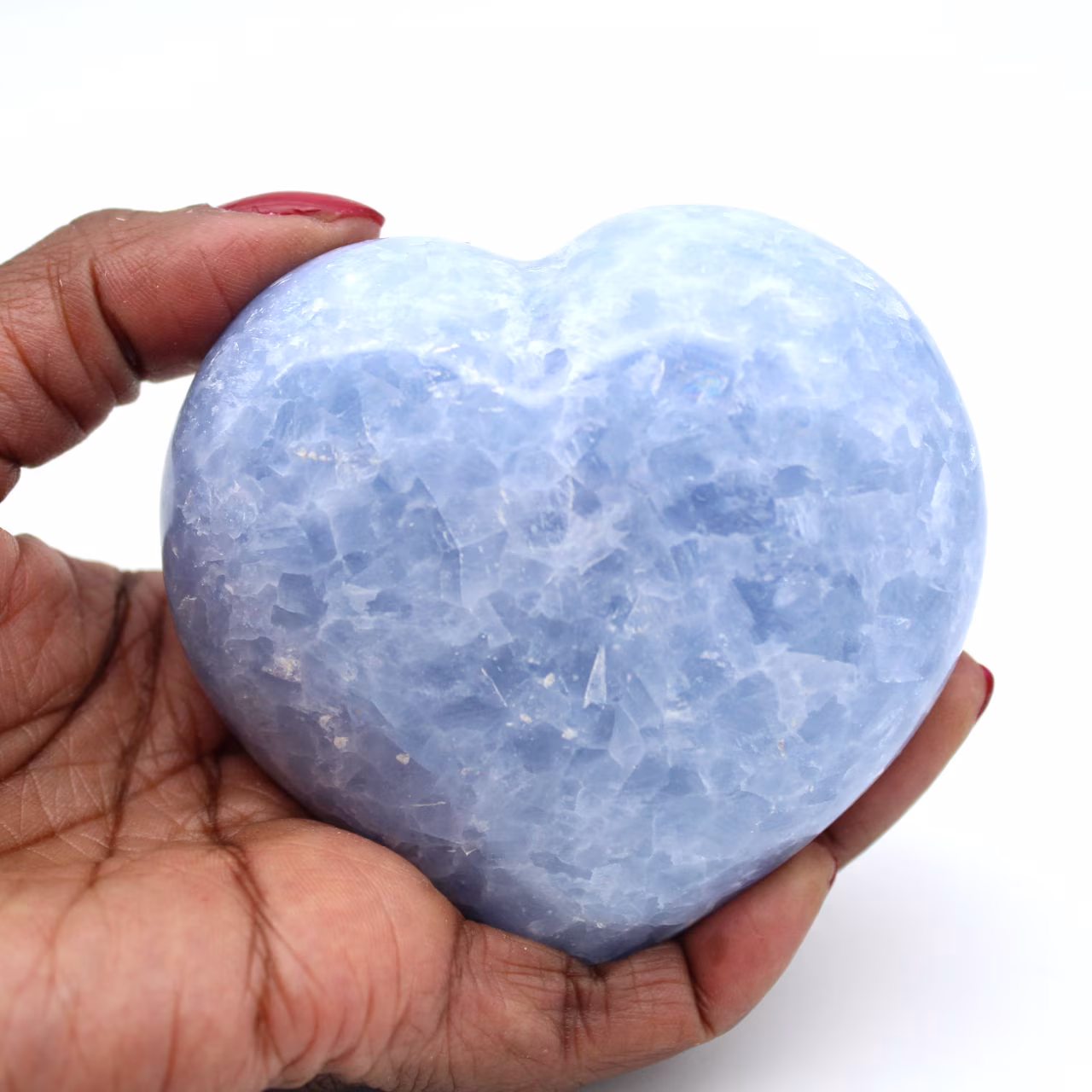 Blue calcite heart