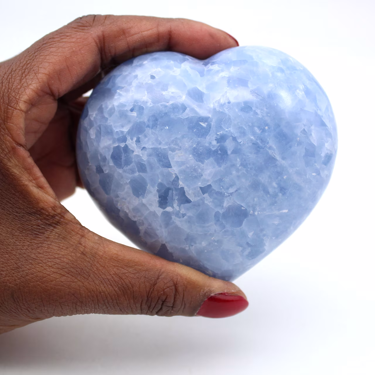 Blue calcite heart