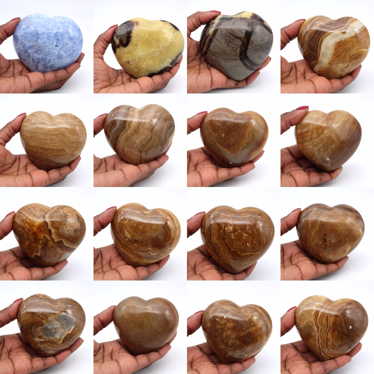 Blue calcite heart