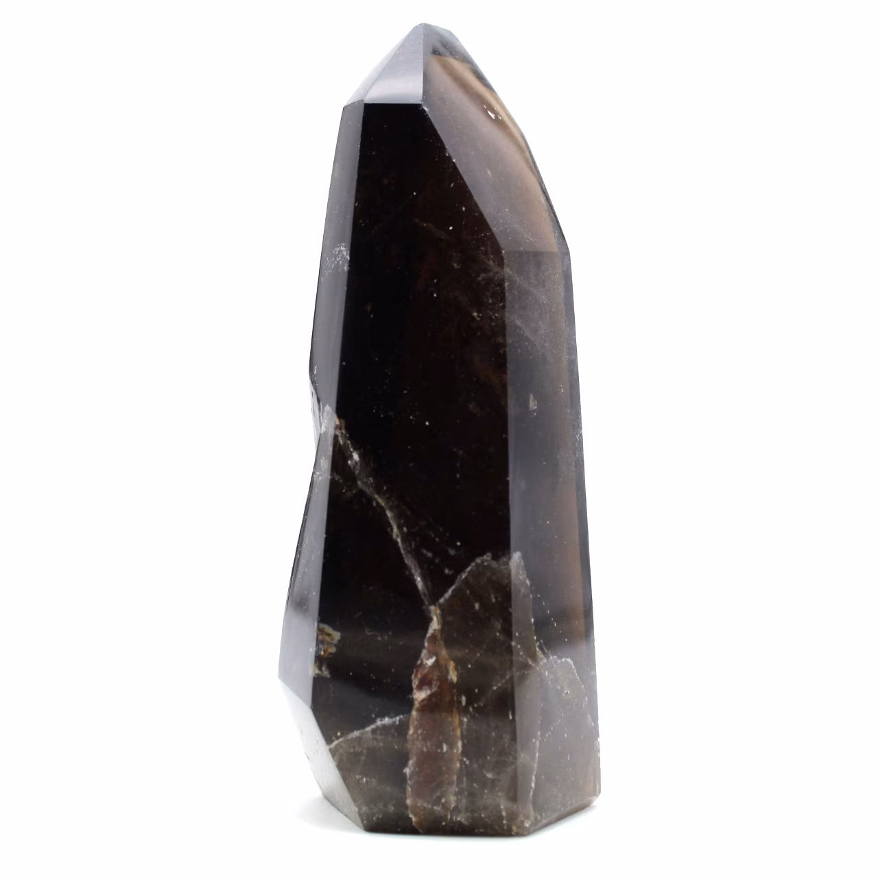 Polished smoky quartz prism