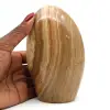 Polished freeform honey calcite - 0
