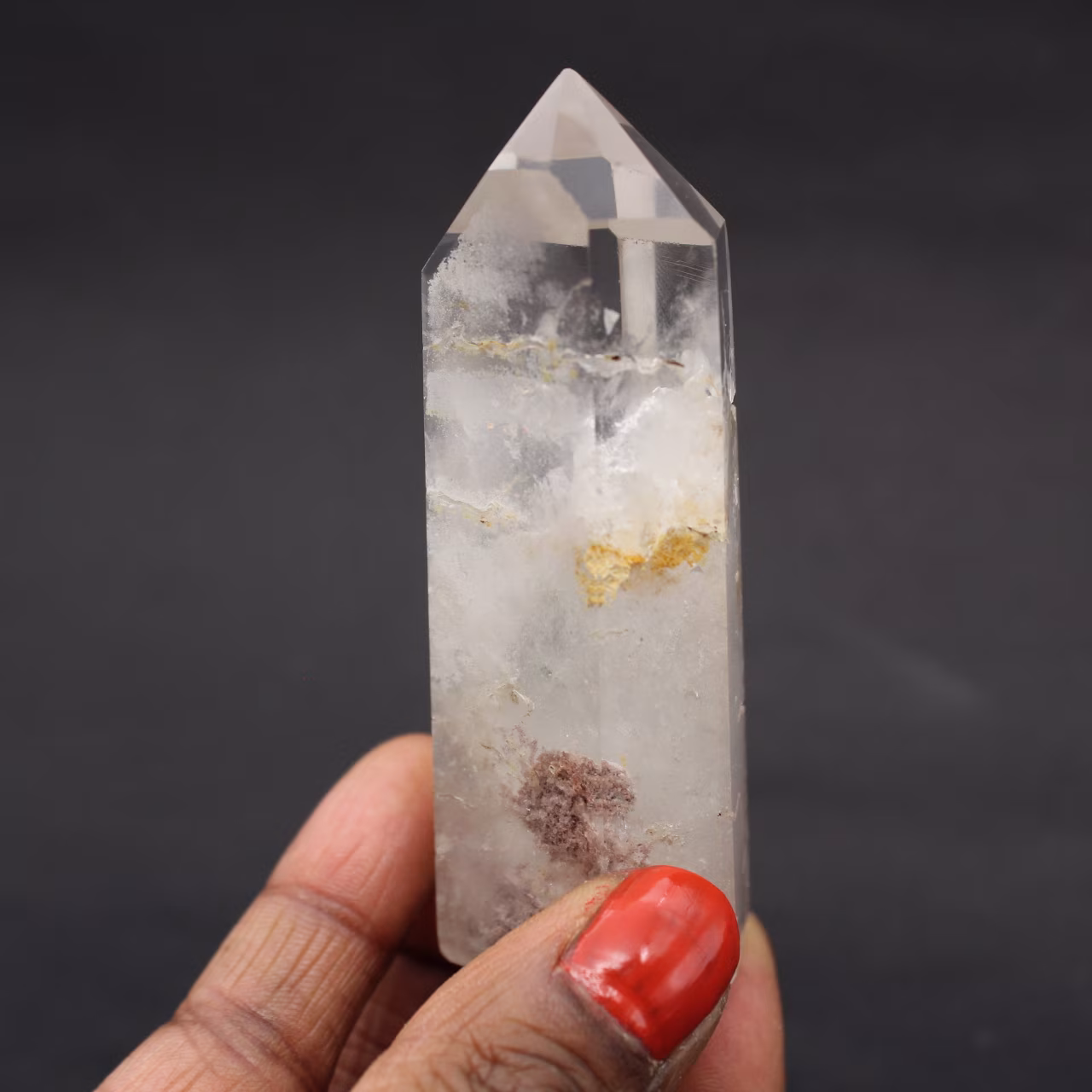 Quartz prism with inclusion