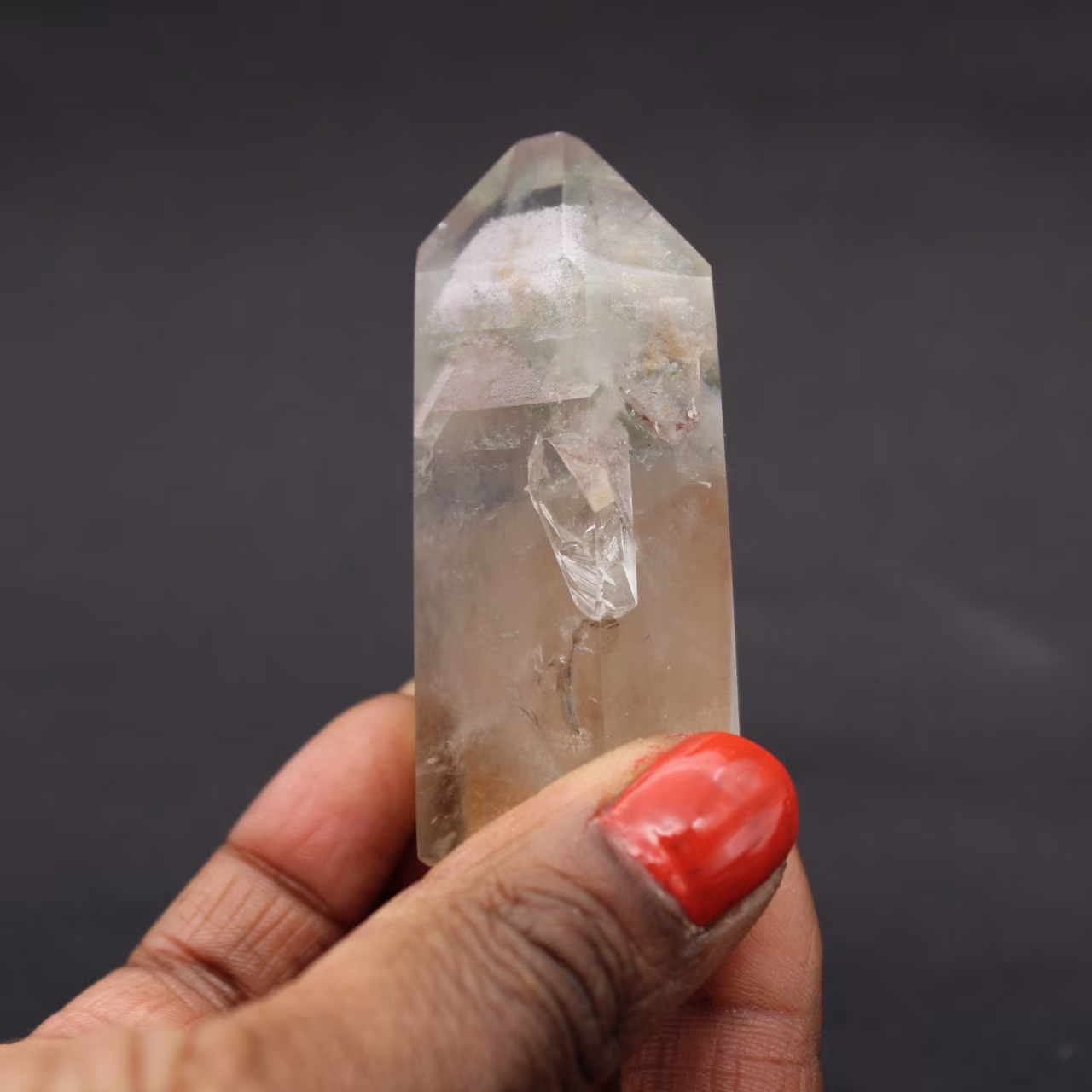 Inclusion rock crystal with ghost