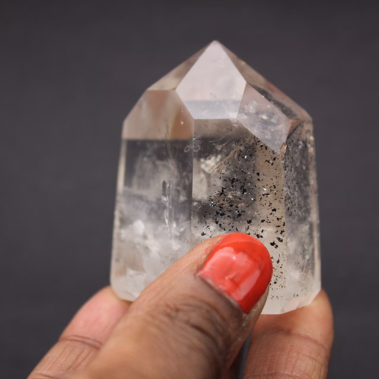 Quartz prism with inclusion