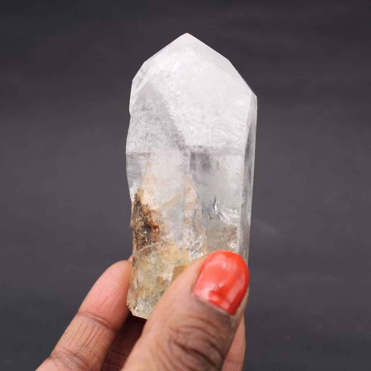 Quartz crystal prism with inclusion