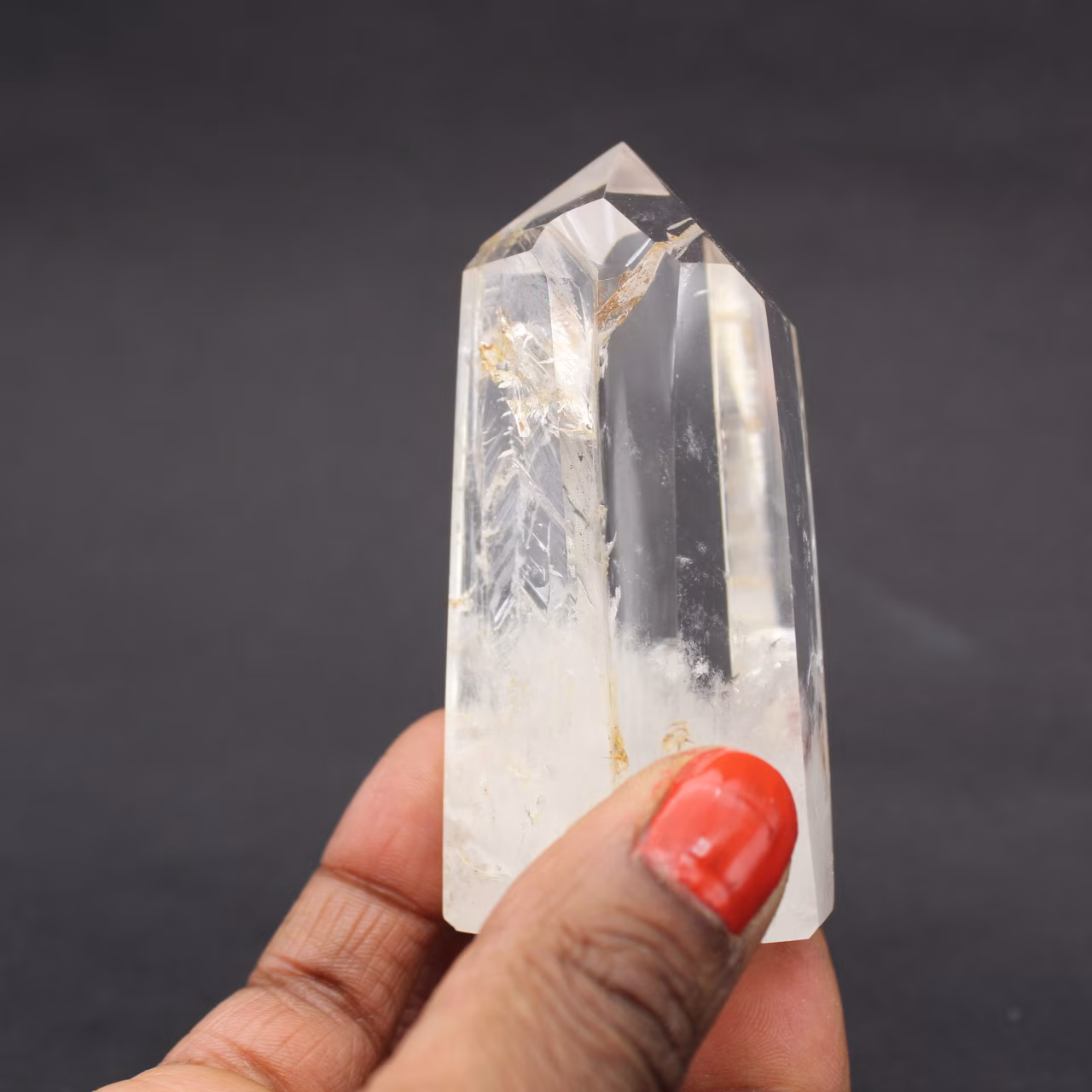 Quartz prism with inclusion