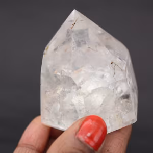 Rock crystal prism with inclusion