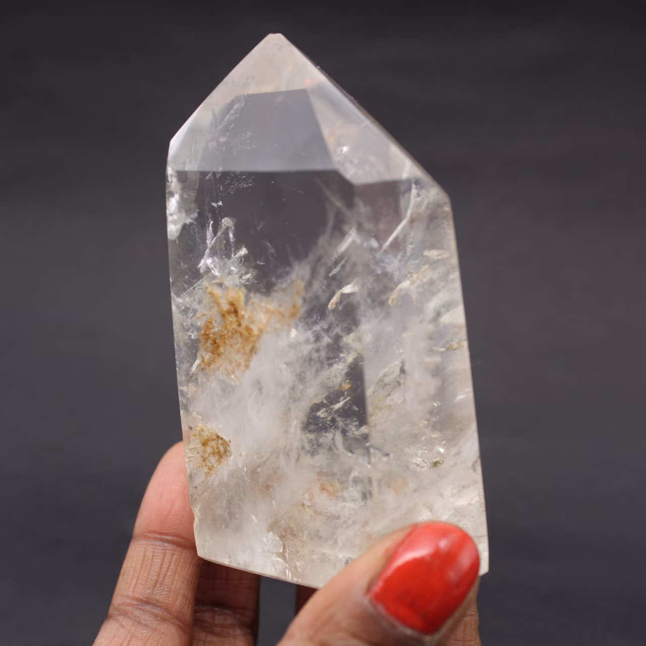 Quartz prism with inclusion