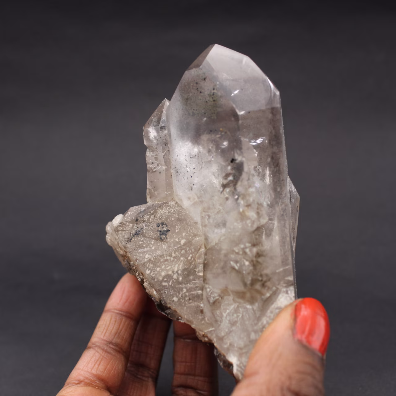 Slightly smoked rock crystal prism