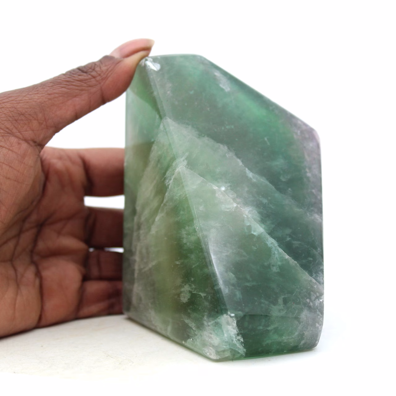 Green Fluorite Octahedron Block