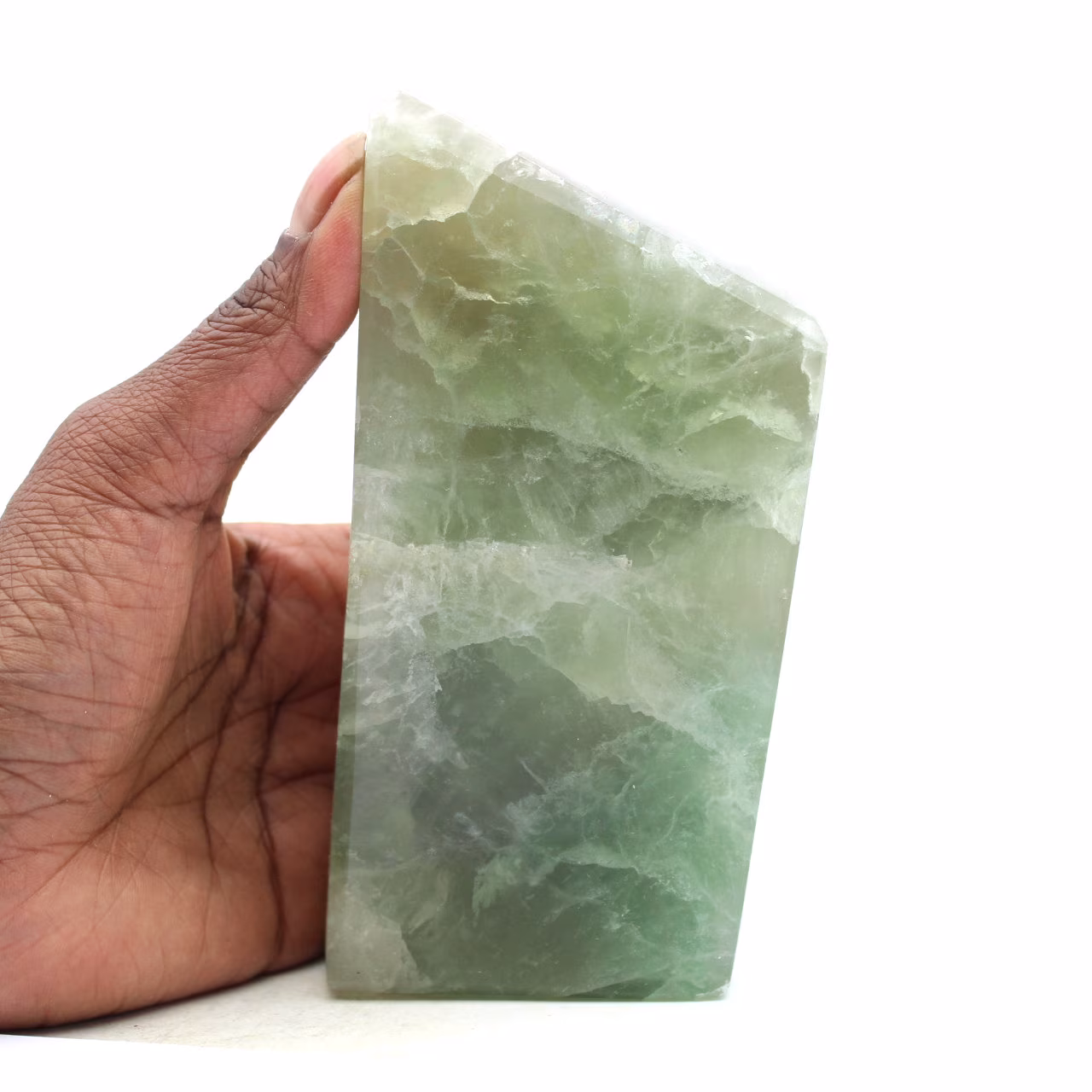 Green Fluorite Block Heptahedron