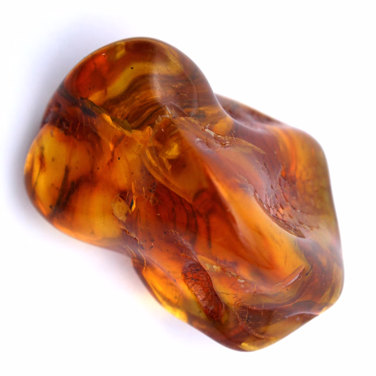 Yellow amber pebble