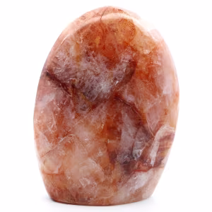Polished stone in red quartz