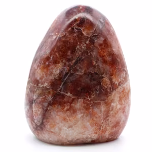 Polished red quartz stone