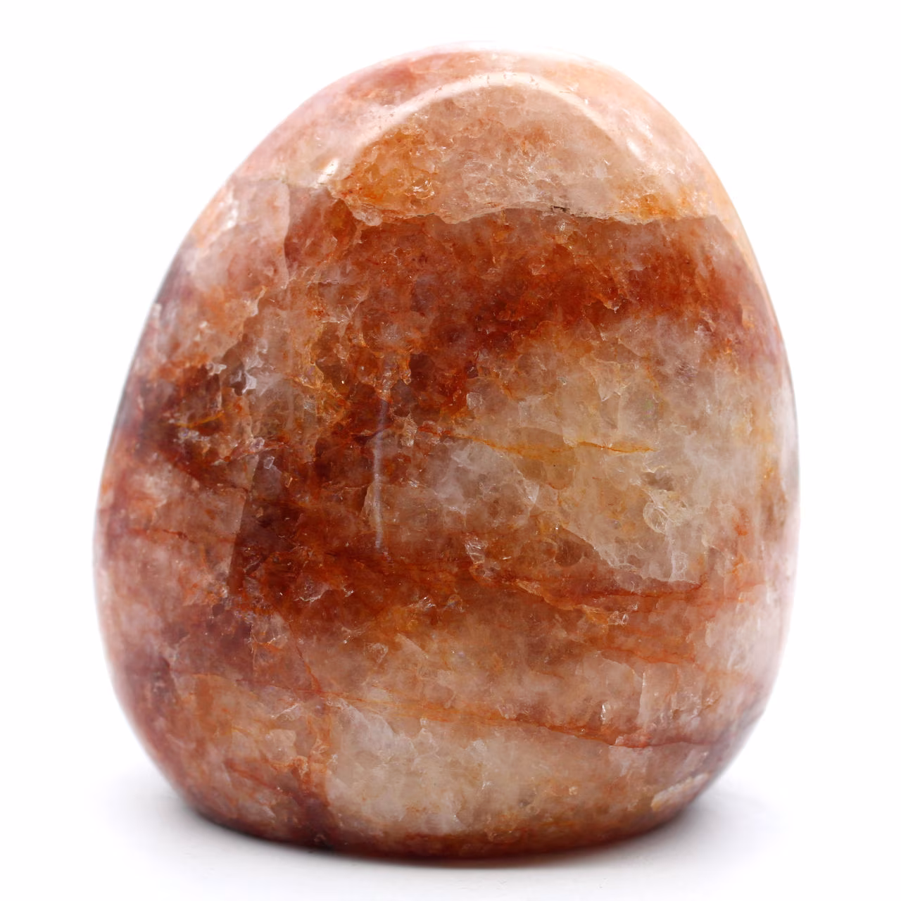 Polished stone in red quartz