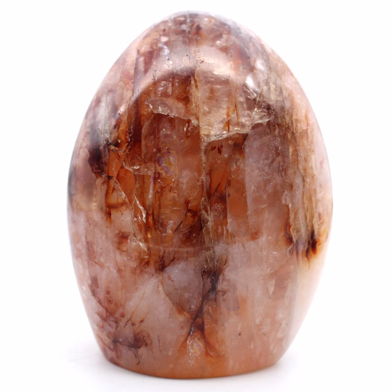 Polished freeform red quartz