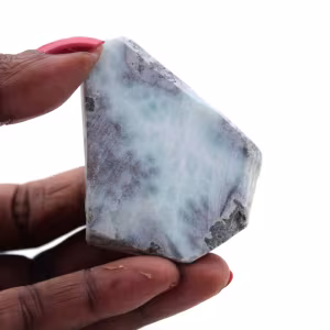 Semi-polished larimar plaque