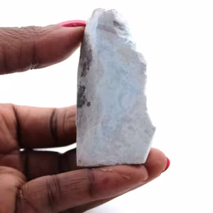 Semi-polished larimar plaque