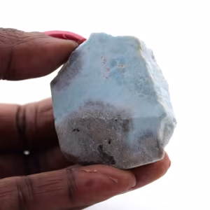 Semi-polished larimar plaque