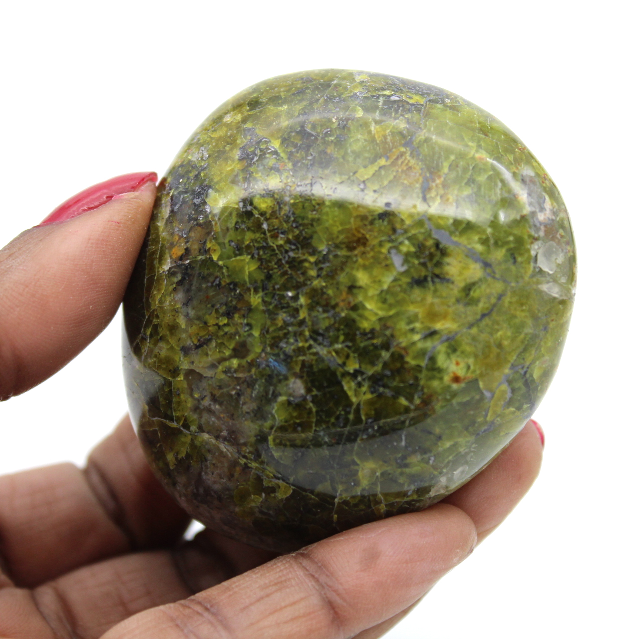 Green opal pebble from Madagascar