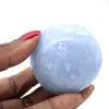 Blue calcite pebble - 0