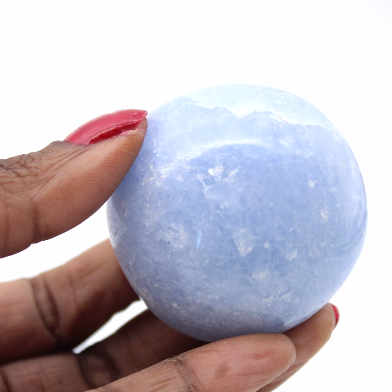 Blue calcite pebble