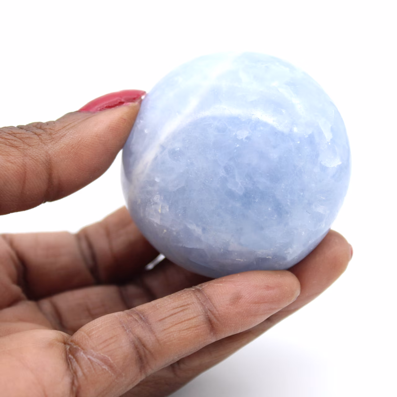 Blue calcite pebble