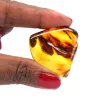 Polished amber pebble - 0