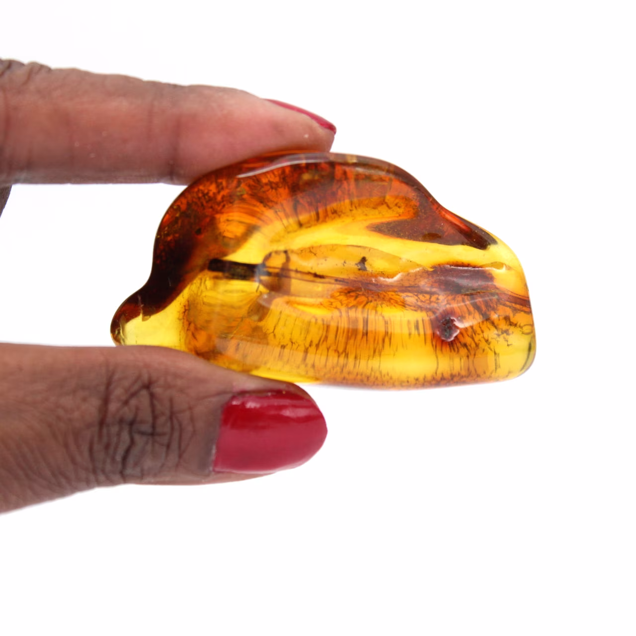 Polished yellow amber