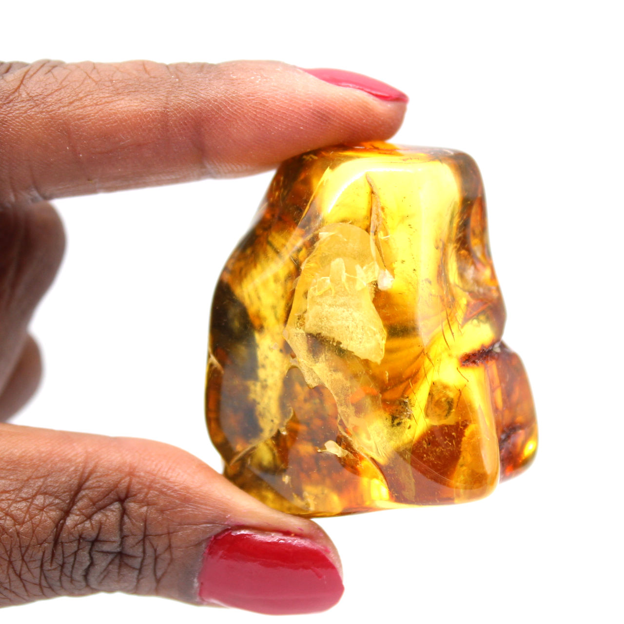 Fossilized amber pebble