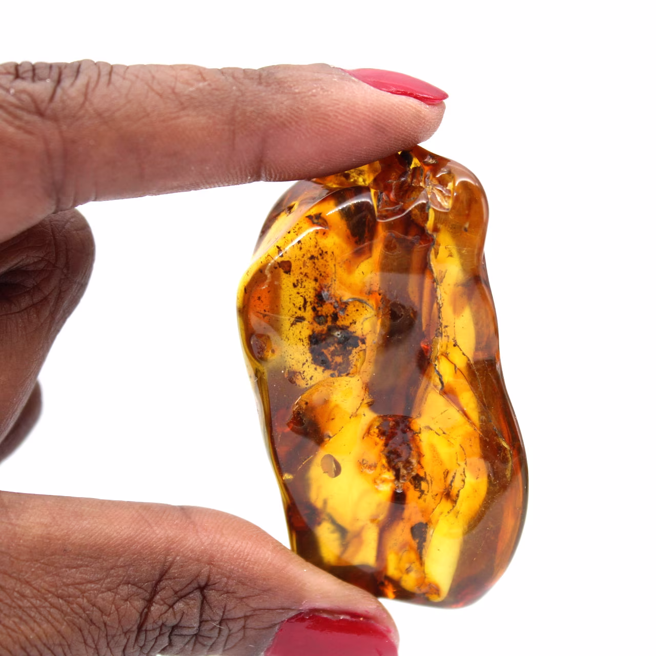 Yellow amber pebble