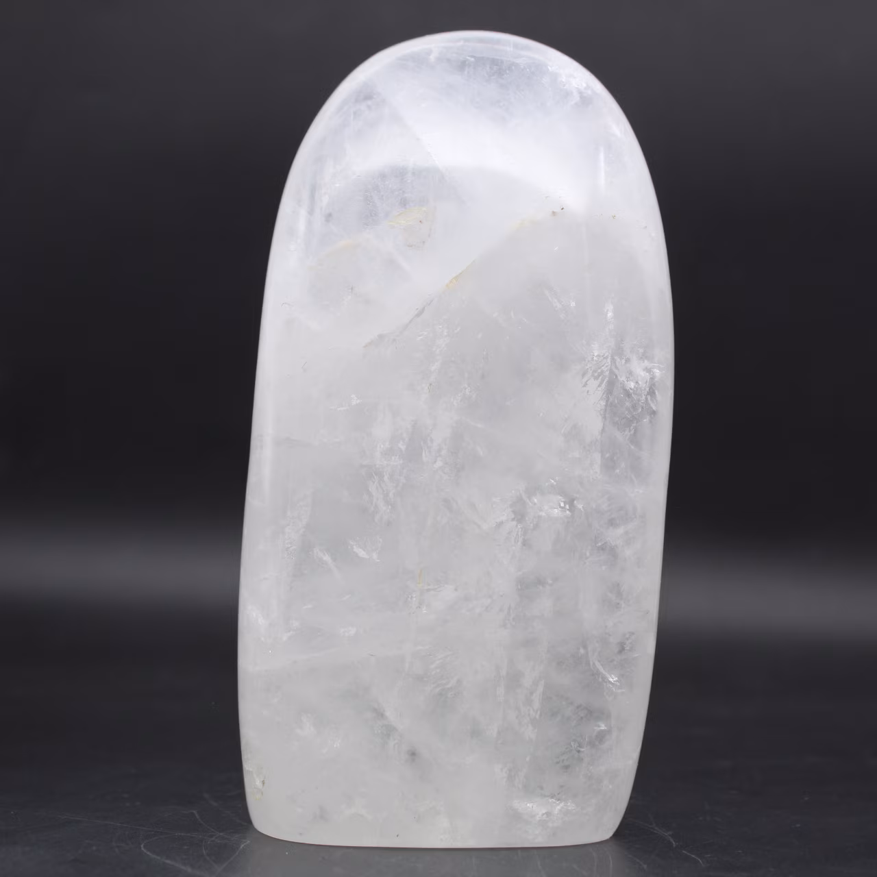 Free form of polished rock crystal