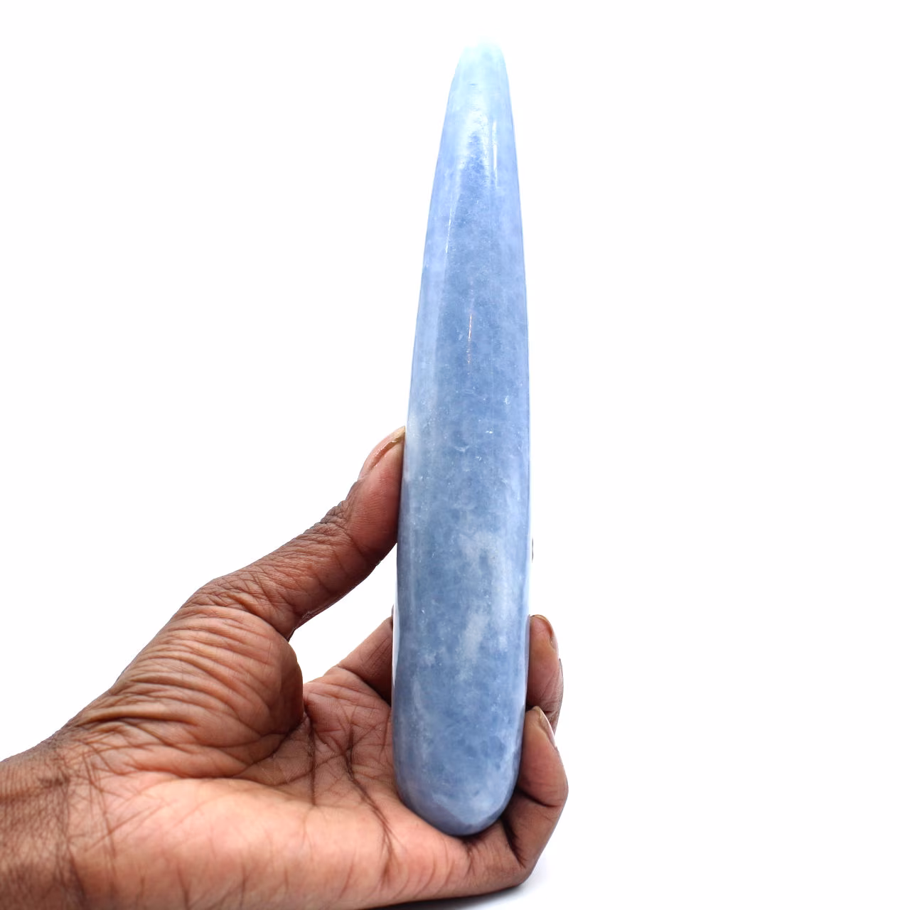 Blue calcite staff