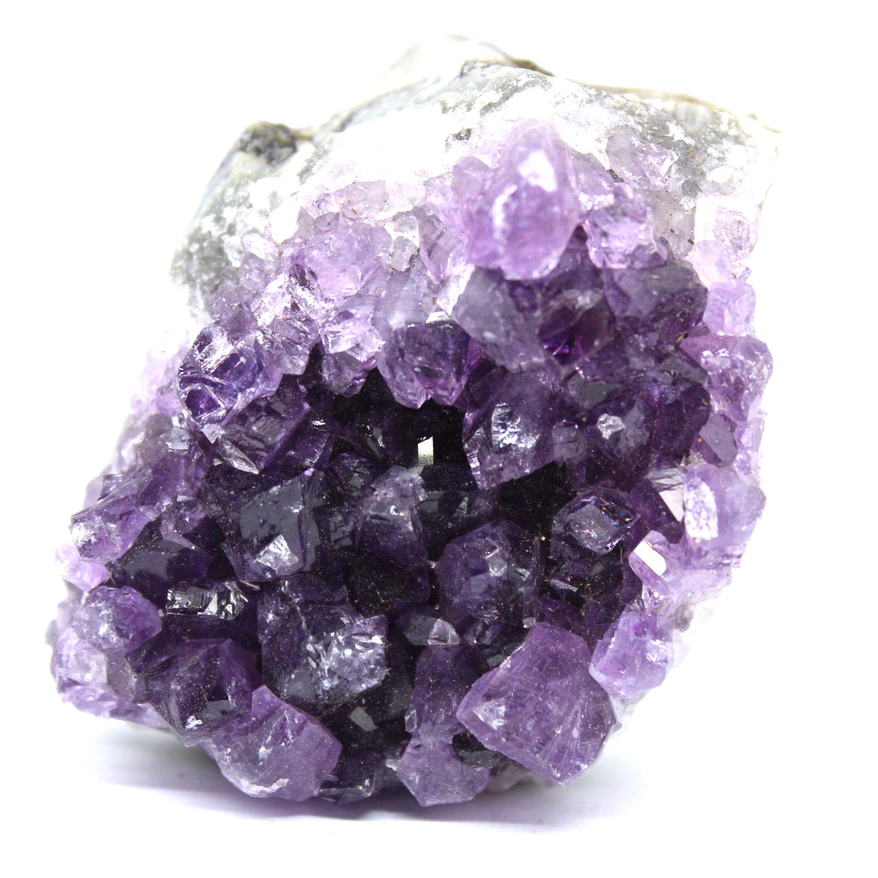 Amethyst with calcite crystal