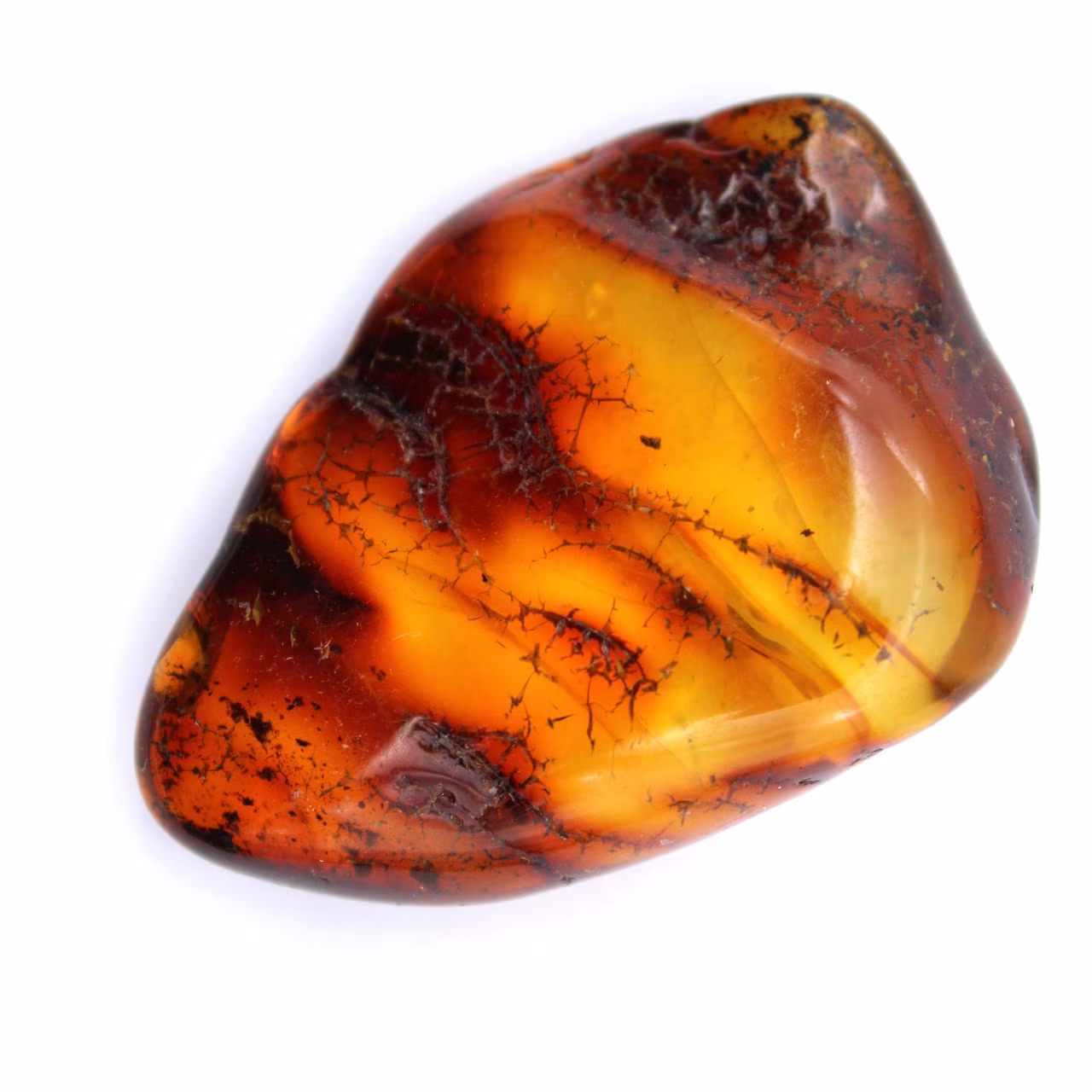 Polished amber pebble