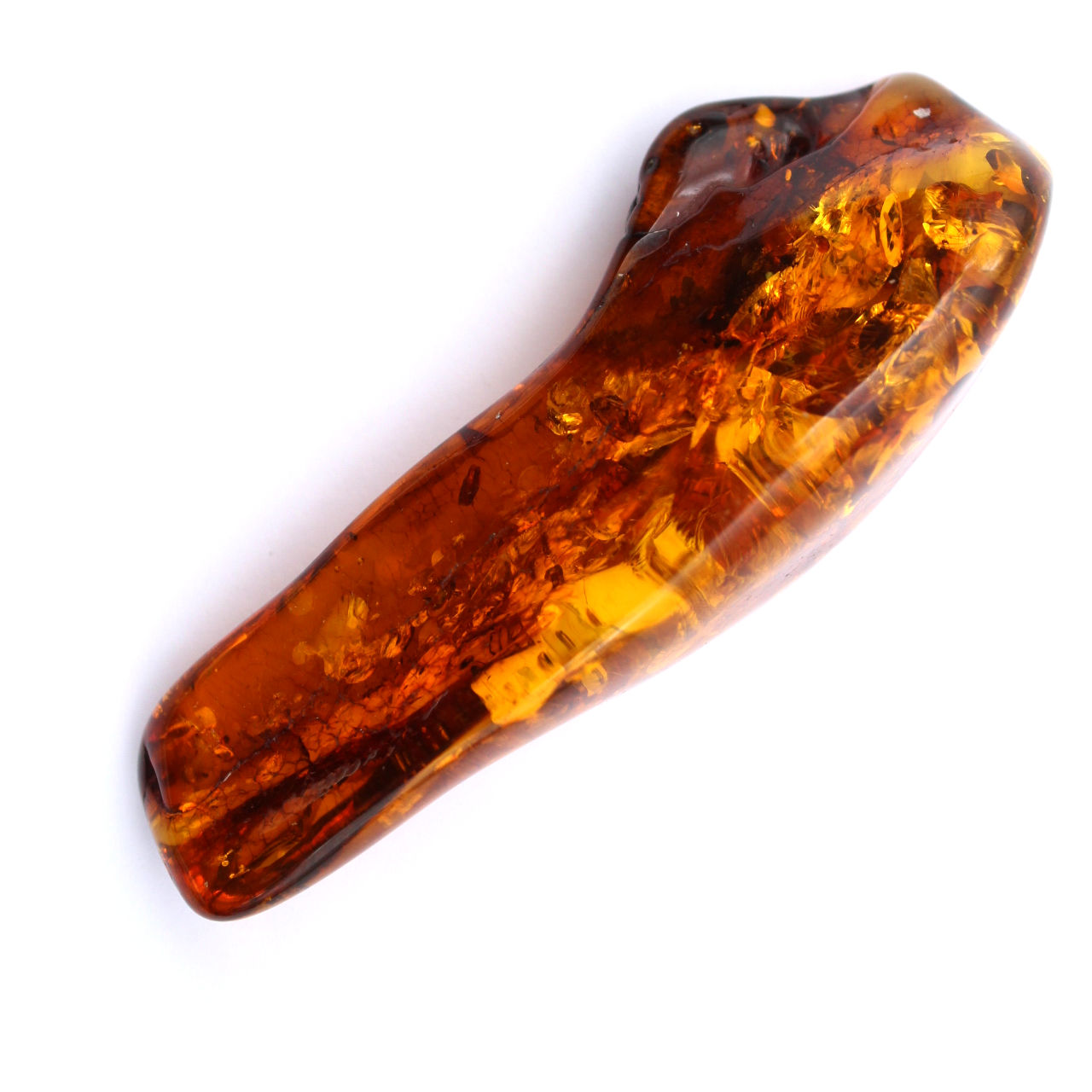 Fossil amber pebble