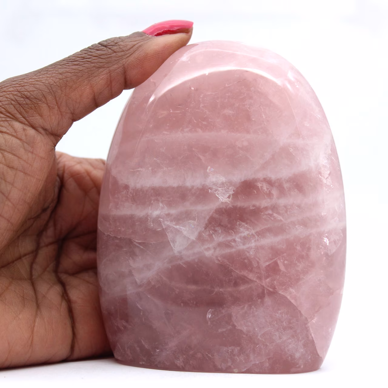 Polished rose quartz