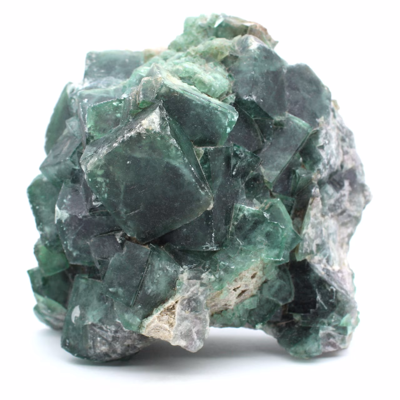 Natural fluorite crystallized in cube