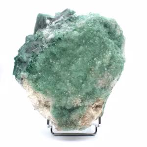 Green fluorite cubes on gangue