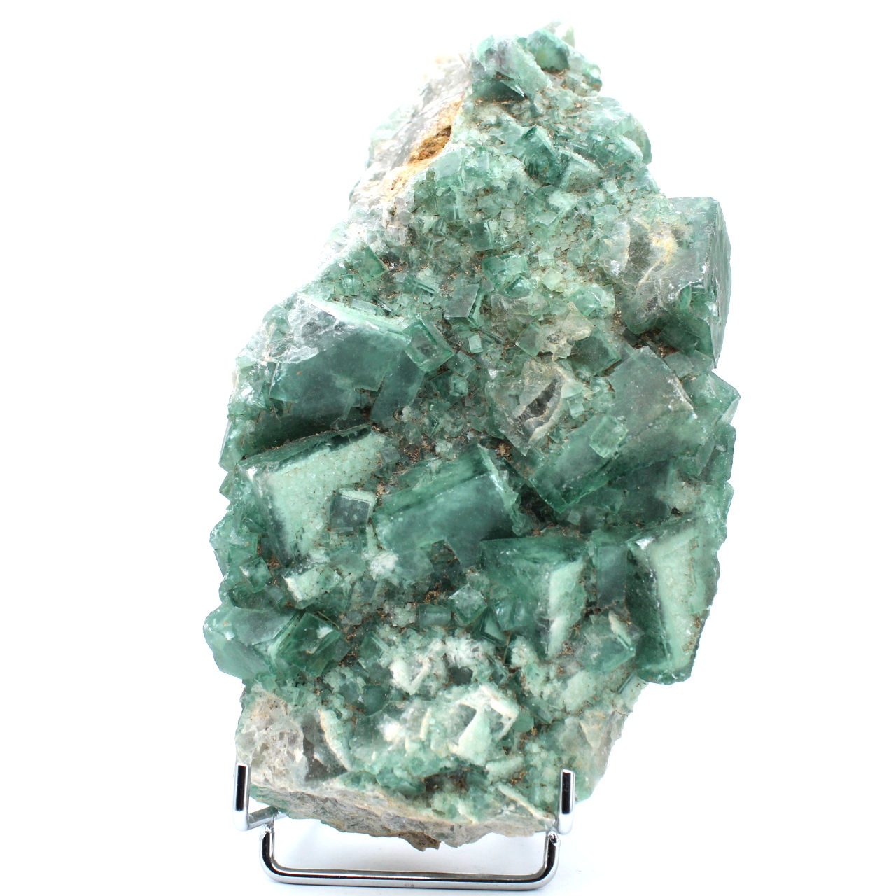 Raw natural green fluorite crystals