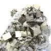 Pyrite on matrix with calcite and quartz - 7