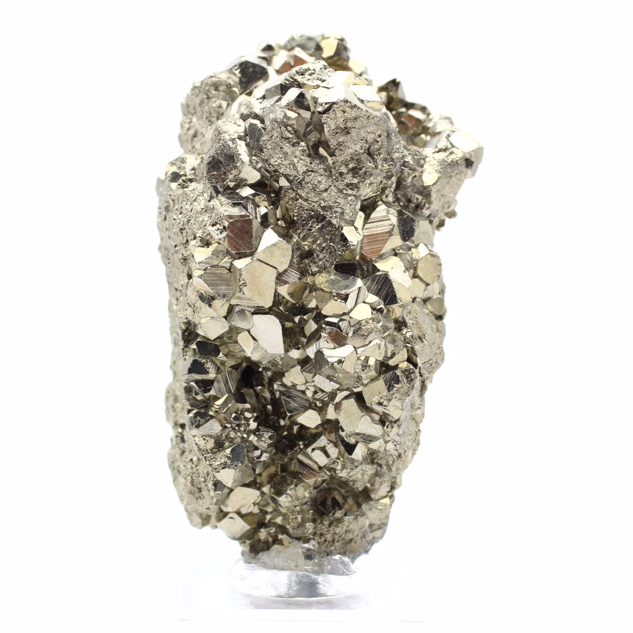 Peruvian crystallized pyrite on base