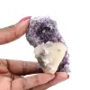 Calcite on amethyst - 0